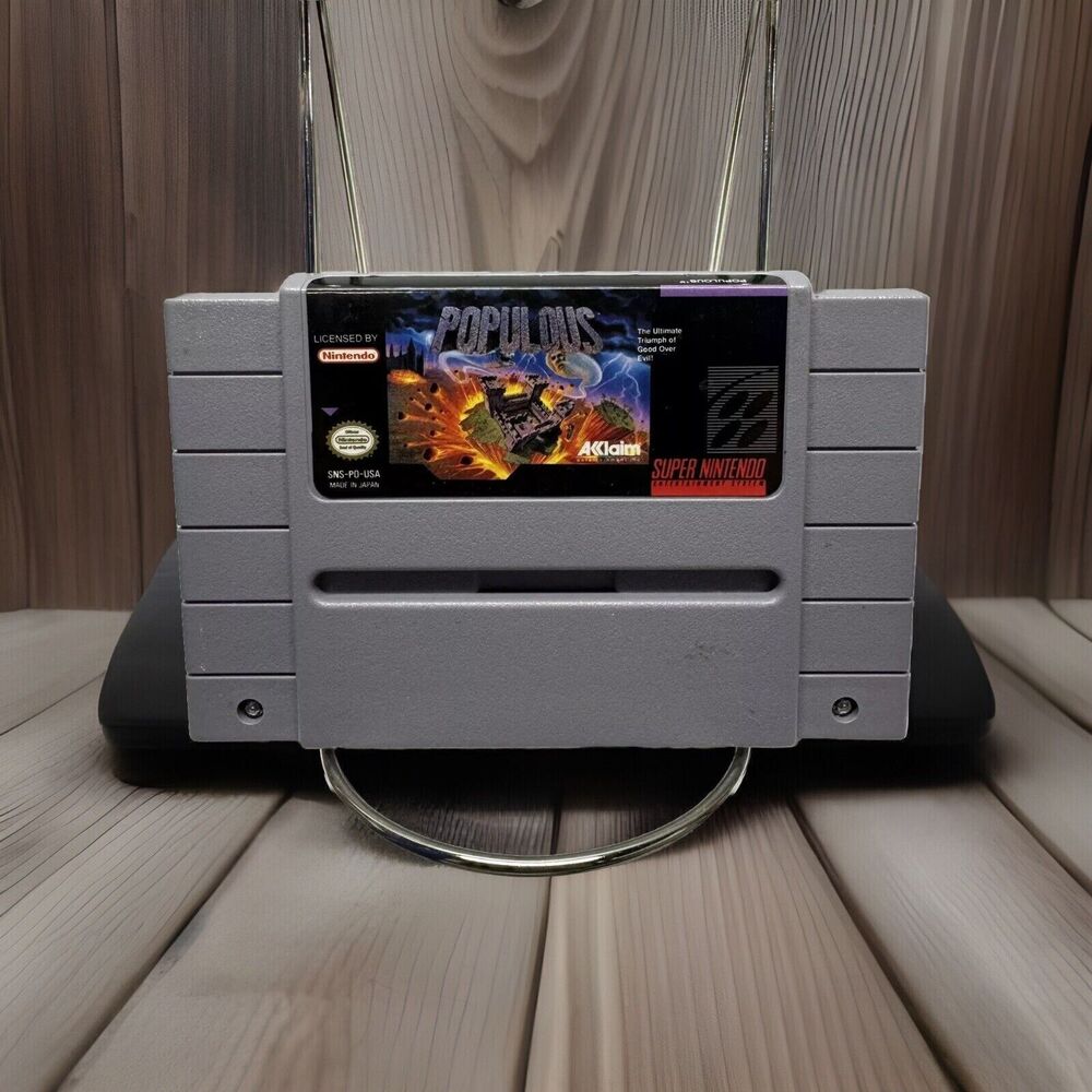 Populous SNES Super Nintendo Authentic Cleaned & Tested  Cartridge Only